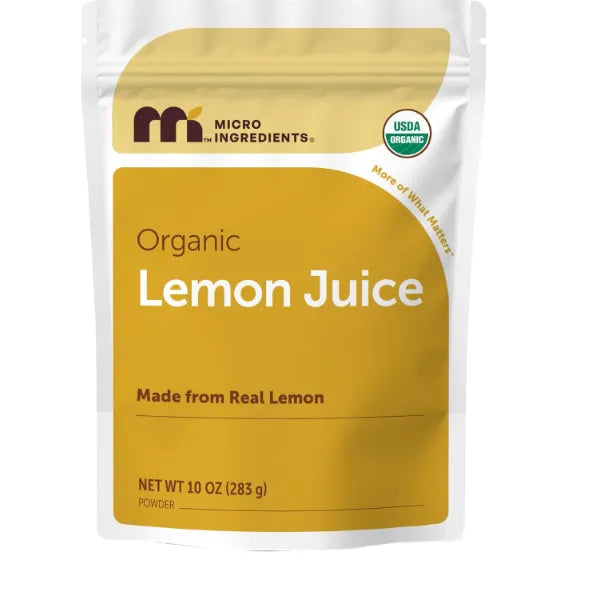 Micro Ingredients Organic Lemon Juice Powder, 10 Ounce | Natural Fruit Flavor | Made from Real Lemon | No Sugar & Additives | Great for Drinks, Smoothie & Beverages | Non-Gmo & Vegan Friendly