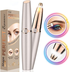 McMola Eyebrow Trimmer Women, Eyebrow Hair Remover with LED Light Painless Protable Eyebrow Trimmer Safe Lady Trimmer, Eyebrow Epilator Pen for Women Eyebrow Hair Removal for Women Men