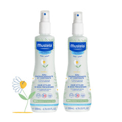 Mustela Baby Hair Styler & Skin Freshener - with Natural Avocado & Chamomile Water, Vegan & Hypoallergenic for Hair and Body - 200ml + 200ml (Pack of 2)