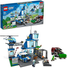 LEGO 60316 City Police Station with Van, Garbage Truck & Helicopter Toys, Gifts for 6 Plus Year Old Kids, Boys & Girls with 5 Minifigures and Dog Toy