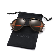 PUKCLAR Sunglasses for Men Polarized Lightweight TR90 Frame UV400 Spring Hinges Sunglasses