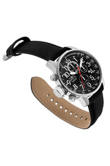 Invicta Men's 1512 Force Stainless Steel Watch with Cloth and Leather Strap - Black