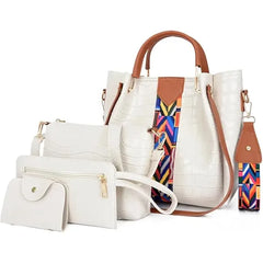 Generic Women's PU Leather Designer Handbags and Shoulder Bags , Top Handle Satchel Tote with 3 Additional Pouches