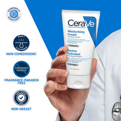 CeraVe Moisturizing Cream | 48H Body and Face Moisturizer for Dry to Very Dry Skin with Hyaluronic Acid and Ceramides | Fragrance Free | 1.69Oz, 50 ML