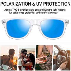 Joopin Polarized Sunglasses Men Women, Classic Square Sun Glasses 100% UV Protection Driving Fishing