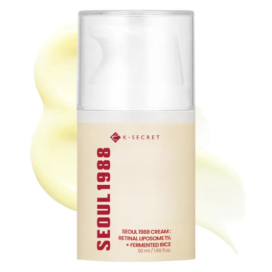 K-SECRET SEOUL 1988 Retinal Cream | Gentle Retinal Liposome 1% Formula for Sensitive Skin | Daily Fine Lines & Skin Texture Care | Niacinamide, Bakuchiol | Korean Skincare, 50ml / 1.69 fl oz