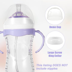 PEUTIER 8Pcs Baby Bottle Rings & Caps Including 4 Baby Bottle Lids & 4 Baby Bottle Caps BPA Free Compatible with Philips Avent
