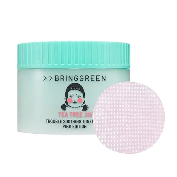 BRING GREEN X NETFLIX SQUID GAME Edition Tea Tree Cica Trouble Soothing Toner Pad 90P Pink Edition
