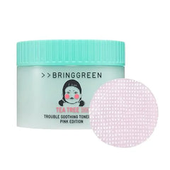 BRING GREEN X NETFLIX SQUID GAME Edition Tea Tree Cica Trouble Soothing Toner Pad 90P Pink Edition