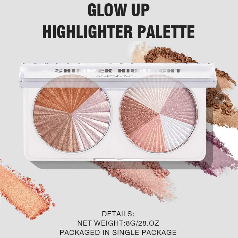 NLLNT Highlighter Powder Palette Diamond Shimmer Bronzer Glow Glitter Makeup Natural