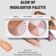 NLLNT Highlighter Powder Palette Diamond Shimmer Bronzer Glow Glitter Makeup Natural