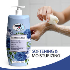 Cool & Cool Exotic Bloom Body Wash 750 ML - Vitamin E, Antibacterial, Skin-Softening, Moisturizing