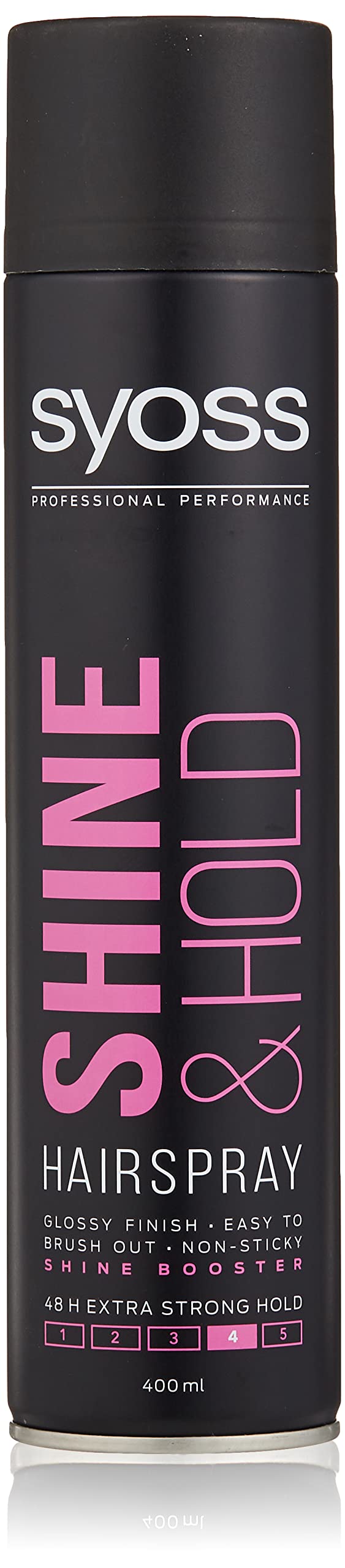 Syoss Shine and Hold Hairspray, Glossy Finish Easy To Brush Out, Non-sticky Shine Booster - 400 ml