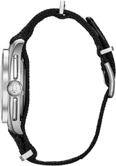 Bulova Men's Archive Series Lunar Pilot 6-Hand Chronograph High Performance Quartz Stainless Steel, Black NATO Strap and Sapphire Crystal Style: 96A225 - Black