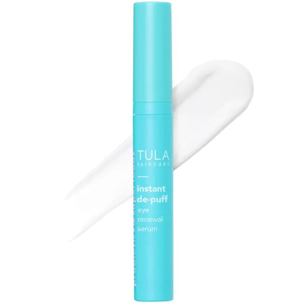 TULA Skin Care Instant De-Puff Eye Renewal Serum - Dark Circles Under Eye Treatment, Reduce Puffiness and Signs of Wrinkles, 0.5 fl oz.