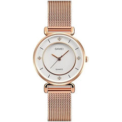 SKMEI Women Stainless Steel Quartz Watch waterproof - 1330 Rose Gold