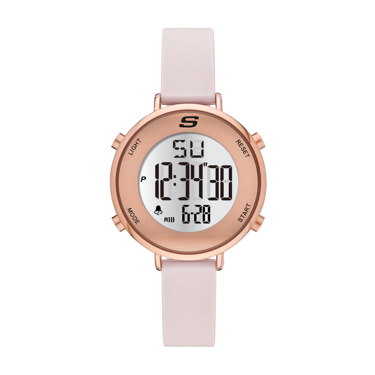 Skechers Magnolia Digital Silicone Watch for Women - Blush, Rose