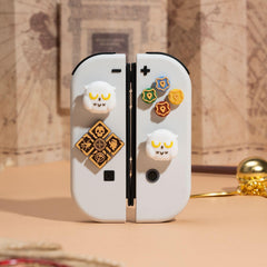 JOWILIN Cross D-Pad Button Caps Thumb Grips Set, Cute ABXY Key Buttons Sticker, Cartoon Owl Silicone Joystick Cover Caps Compatible with Nintendo Switch/OLED