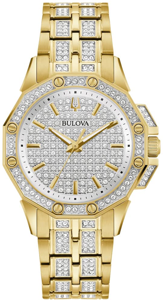 Bulova Women's Analogue Quartz Watch with Stainless Steel Strap 98L302 - Gold
