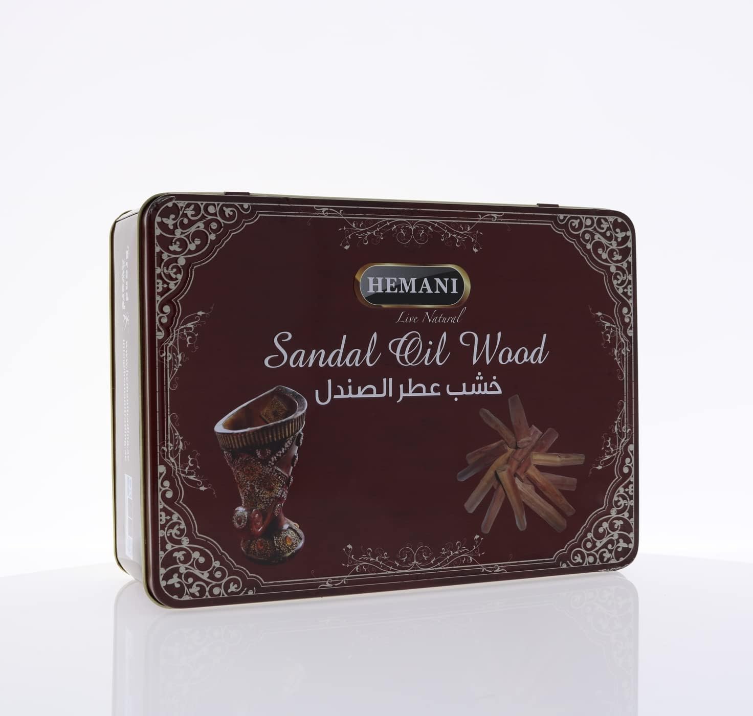 Hemani Pure Sandal Oil Wood Tin Perfume Soothing and Calming Fragrance