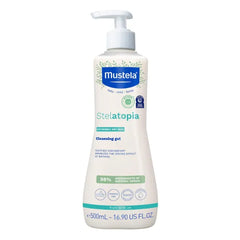 Mustela Stelatopia Eczema-Prone Skin Cleansing Gel - Baby Face & Body Wash with Natural Avocado & Sunflower Oil - Fragrance-Free & Tear Free