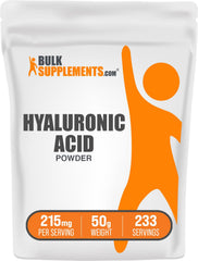 BULKSUPPLEMENTS.COM Hyaluronic Acid Powder - Hyaluronic Acid Supplements, Hyaluronic Acid 215mg - Hyaluronic Acid Food Grade, Gluten Free - 215mg per Serving, 50g (1.8 oz) (Pack of 1)