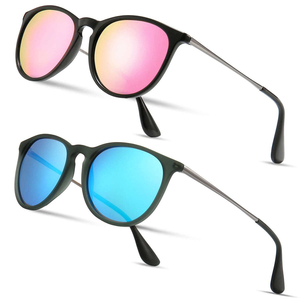 SUNGAIT Vintage Round Sunglasses for Women Men Classic Retro Designer Style