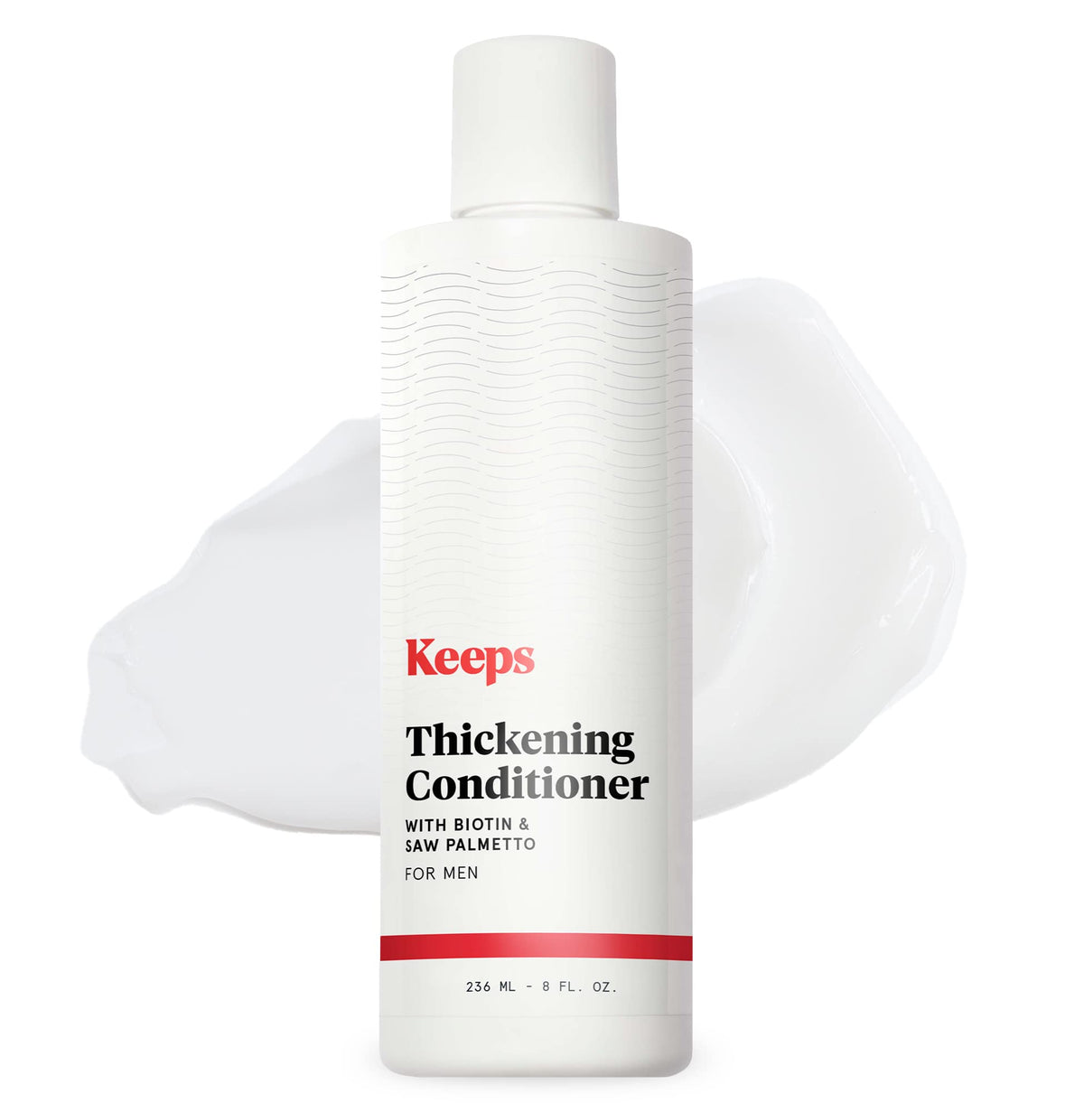 Keeps Hair Thickening Conditioner for Fuller, Thicker Looking Hair, 8 Ounces - Hair Loss, Thinning & Regrowth Treatment - DHT Blocker for Men - Infused with Biotin, Caffeine, & Saw Palmetto