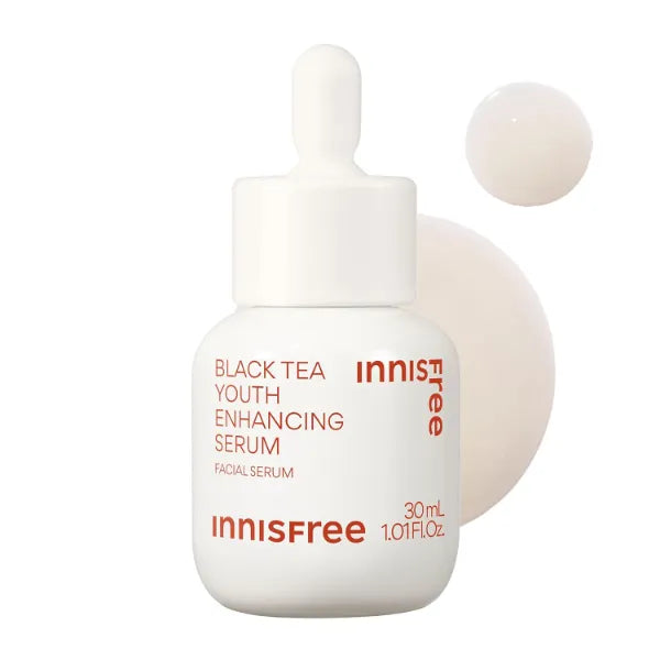 Innisfree Black Tea Youth Serum, Korean Anti-Aging Treatment with Niacinamide for Radiance, Firm Skin, Hydration, and Visible Skin Renewal, 1.01 Fl Oz