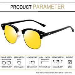 Joopin Polarized Semi Rimless Sunglasses Men Women, Classic Half Frame Sun Glasses UV Protection