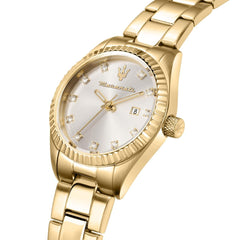 Maserati COMPETIZIONE 31 mm Ladie's Watch, White, Modern - Gold/White