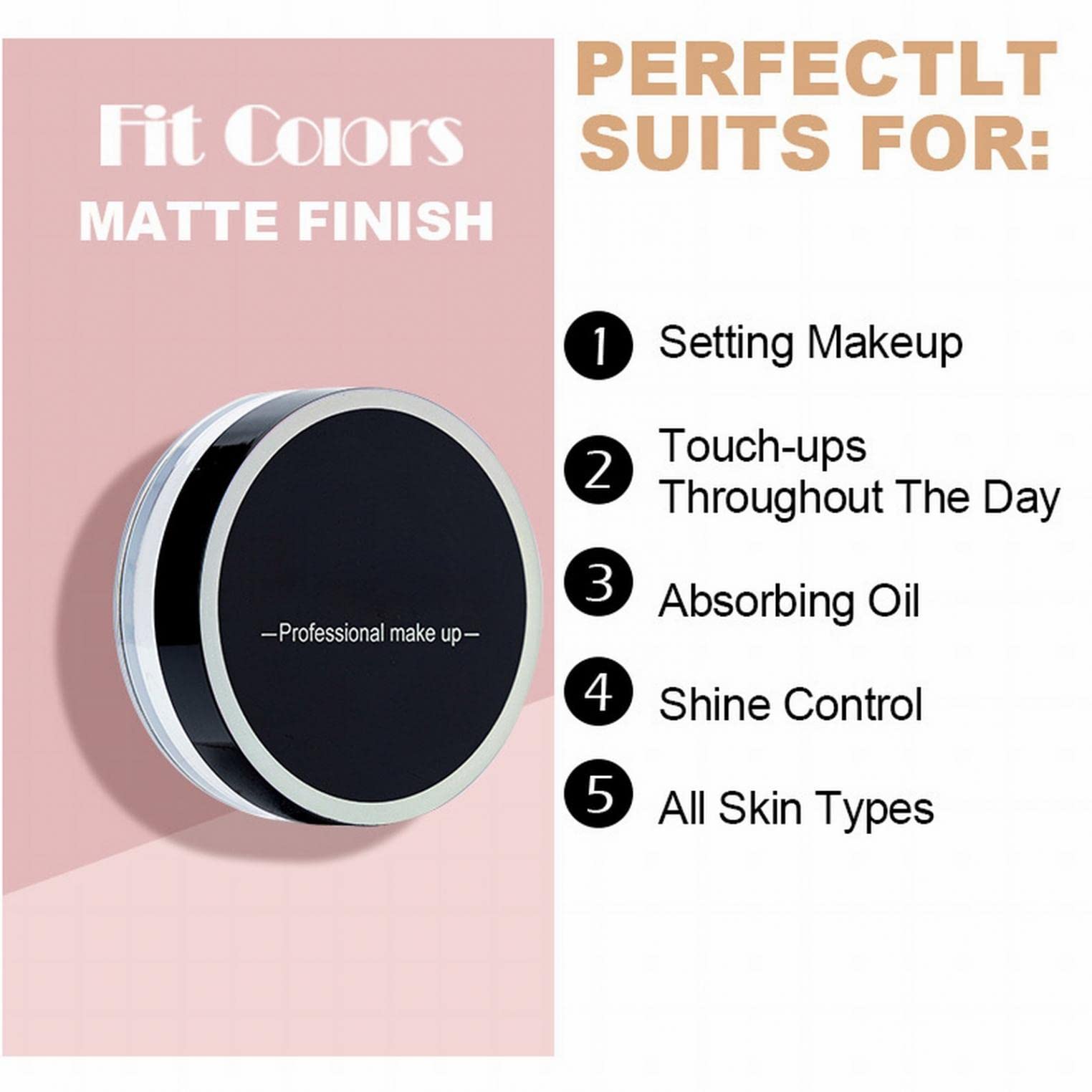 Loose Face Powder, Setting Powder For Soft-Focus Finish, Silky, Weightless, Blurring, Smooths, Minimizes Pores and Fine Lines, Semi-Matte Finish