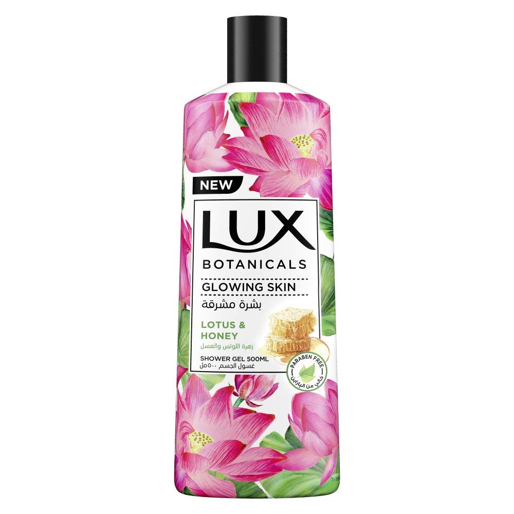 Lux Botanicals Perfumed Body Wash, Moisturising for All Skin Types with Lotus and Honey, Hygiene Properties to Effectively Wash away Germs, 500ml