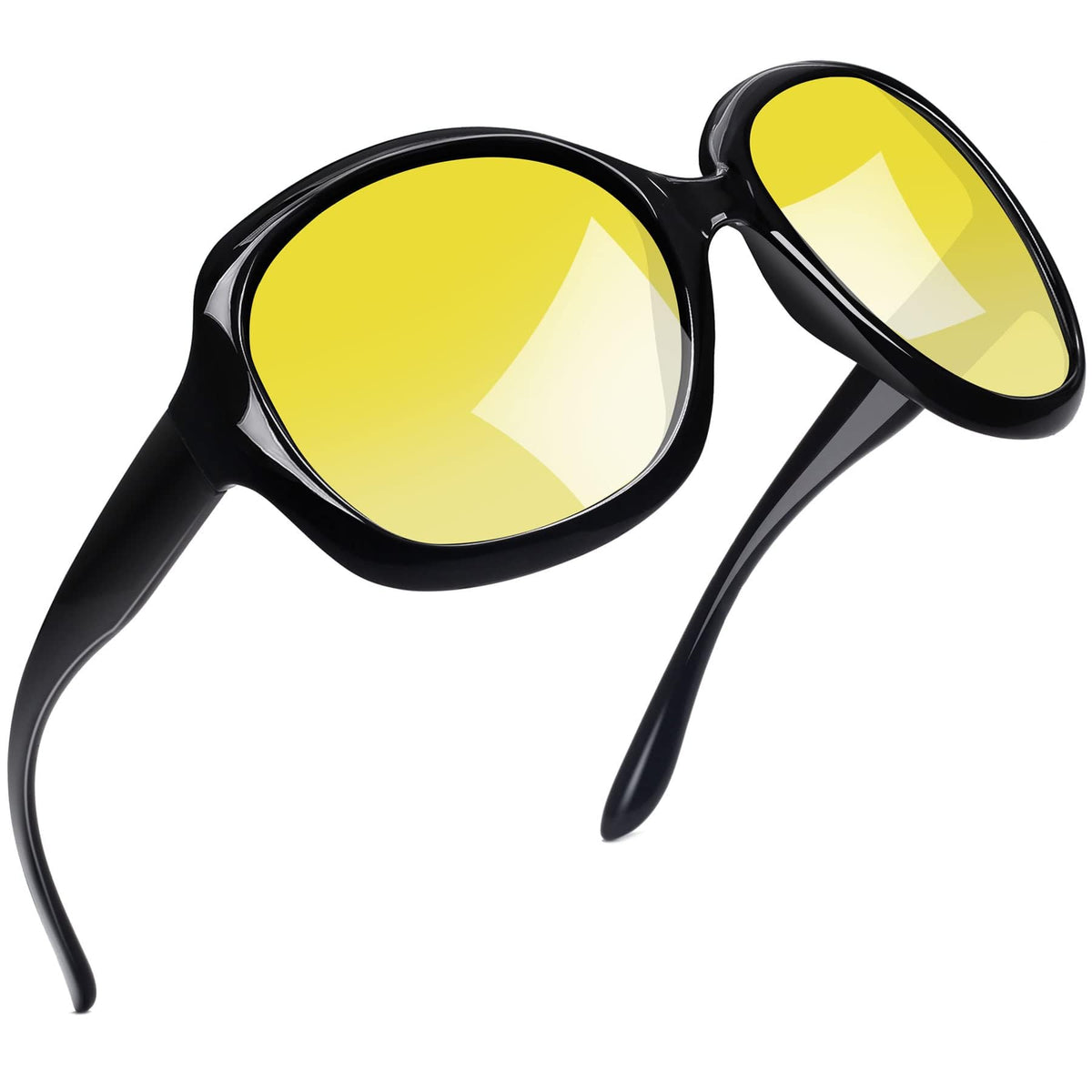 Joopin Polarized Sunglasses for Women, Ladies Big Frame Polarized Eyewear UV400 Protection Driving Fishing - Black Night Vision