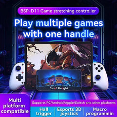 Mobile Cloud Gaming Controller for iPhone 16/15/14, iPad, Android, PC, Switch, PS3/PS4, Gamepad Joystick with Turbo, Hall Effect Trigger, 6-Axis Gyro Sensor, Streaming for PS4/Xbox/PC - Black