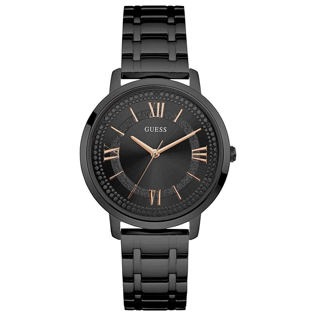 Guess Women's Black Dial Stainless Steel Band Watch - W0933L4, bracelet