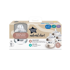 Tommee Tippee Closer to Nature Baby Bottles, Slow-Flow Breast-Like Teat with Anti-Colic Valve, 150ml, Pack of 3, Mixed Colours