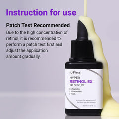 ISNTREE Hyper Retinol EX 1.0 Serum 20ml | 5 Peptides | 5 Cermaides | Helps Reduce Fine Lines