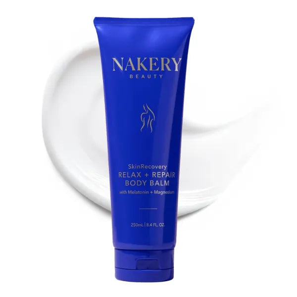 Nakery Beauty SkinRecovery Relax + Repair Body Balm, Magnesium Melatonin Sleep Lotion with Retinol + SepiLift, Firming Cream for Crepey Sagging Skin Overnight, Shea Butter, Lavender Chamomile - 250mL