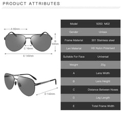 PUKCLAR Polarised Men Sunglasses Pilot Sunglasses Lightweight Stainless Steels Frame Retro Sun Glasses with UV400 for Driving, Fishing, Hiking