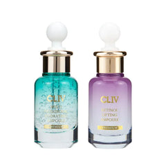 CLIV Balloon Serum Duo, Multi Hyaluronic Hydrating Ampoule + Retinol Lifting Ampoule | Deep Moisture & Firming Set | Korean Skincare Serum Bundle