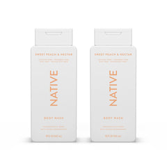 Native Body Wash Contains Naturally Derived Ingredients | For Women & Men, Sulfate, Paraben, & Dye Free Leaving Skin Soft and Hydrating | Sweet Peach & Nectar 18 oz - 2 Pk
