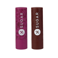 SUGAR Cosmetics Tipsy Lips Moisturizing Balm Lip Moisturizer For Dry & Chapped Lips Enriched With Shea Butter & Jojoba Oil, 04 L.I.I.T & 07 Bramble (Pack Of 2) - Multicolor