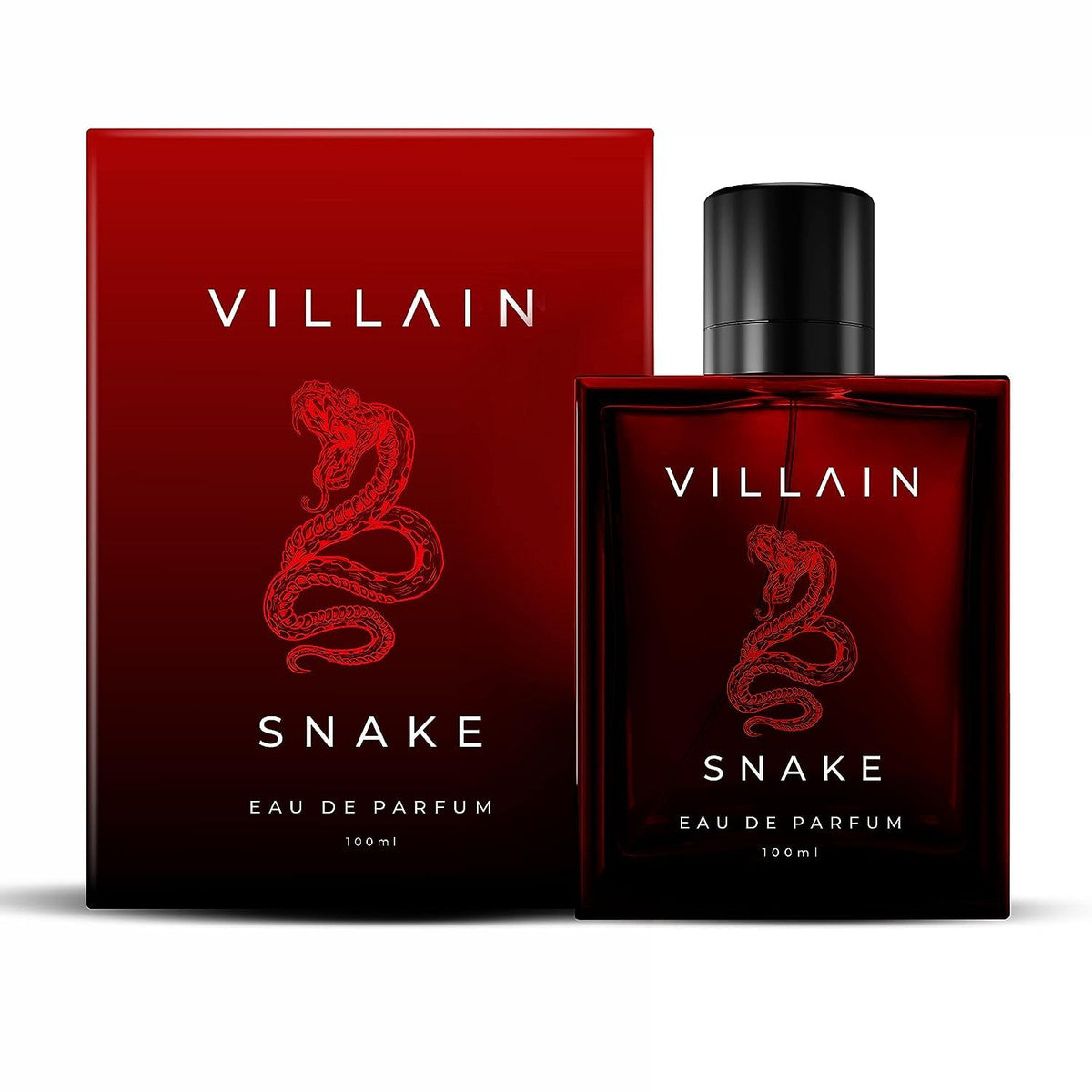 Villain Snake Perfume for Men, Eau De Parfum (EDP) -100ml, Premium Strong, Smoky, and Masculine Fragrance for Men, Best Gift for Men, Amberwood, Oakmoss, Patchouli, and Vetiver