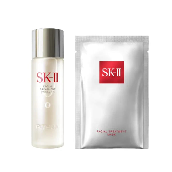 SK-II Essence & Facial Masks Duo - Anti-Aging Facial Treatment Essence Visibly Improves Firmness & Dark Spots (2.5 oz) & Brightening Face Mask Sheets Help Improve Tone, Texture & Radiance (6 Count)