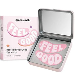 grace & stella Reusable Eye Patches (1 Pair)  Silicone Reusable Under Eye Patches for Dark Circles Up to 1 Year of Daily Use, With Tin Case  Puffy Eyes Treatment for Women