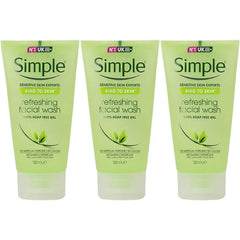 Simple Kind to Skin Refreshing Facial Gel Wash, 5.07 Ounce / 150 Ml (Pack of 3)