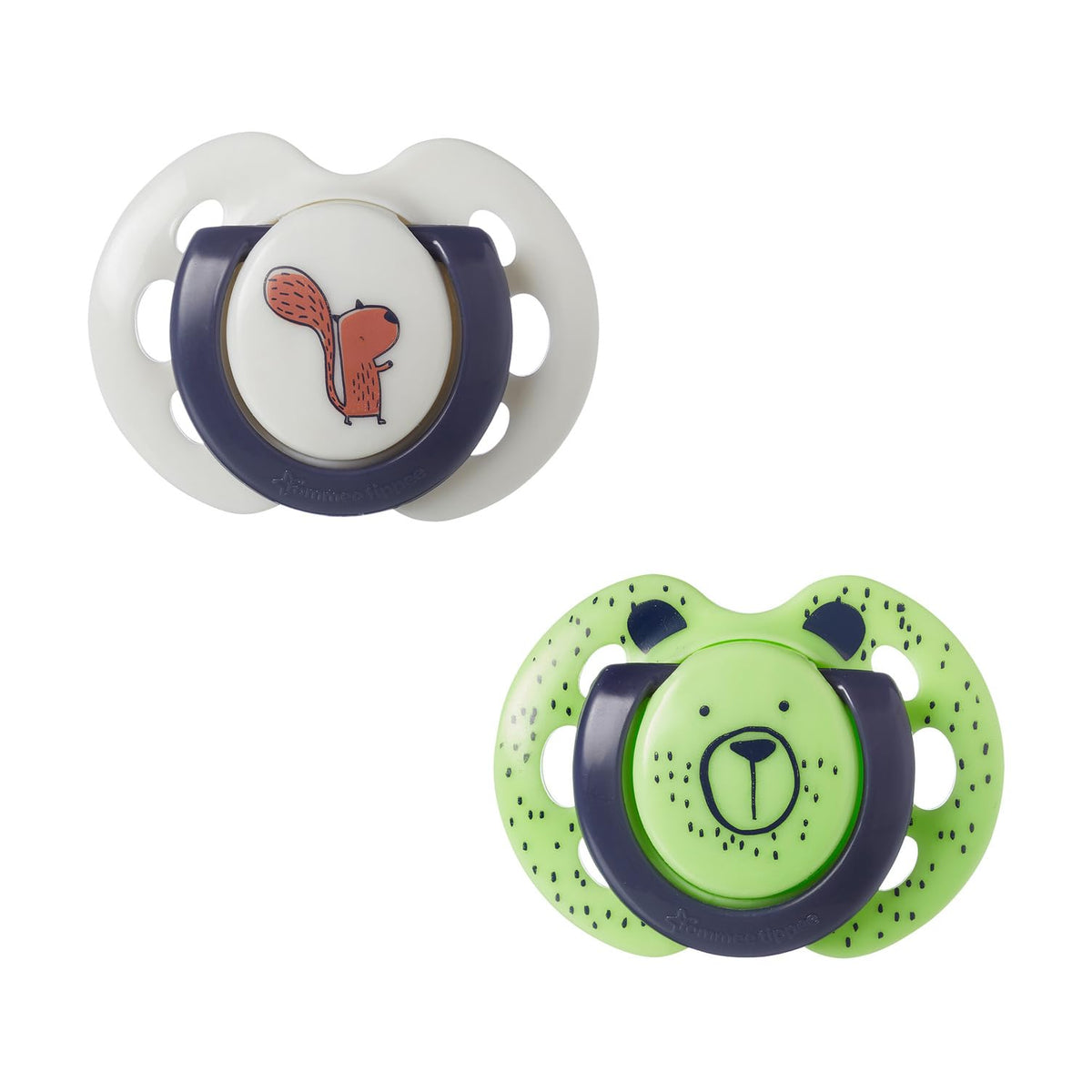 Tommee Tippee Fun Style Soothers for Newborns, Symmetrical Orthodontic Design, BPA-Free Silicone Baglet, Includes Steriliser Box, 0-6m, Pack of 2 Dummies, Colours and Designs Vary