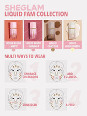 SHEGLAM Makeup - Color Bloom Dayglow Liquid Blush Shimmer Finish - LOVE CAKE | Waterproof | Long-Wearing | Highly Pigmented | Liquid Blush with Sponge Tip Applicator, 20.0 grams