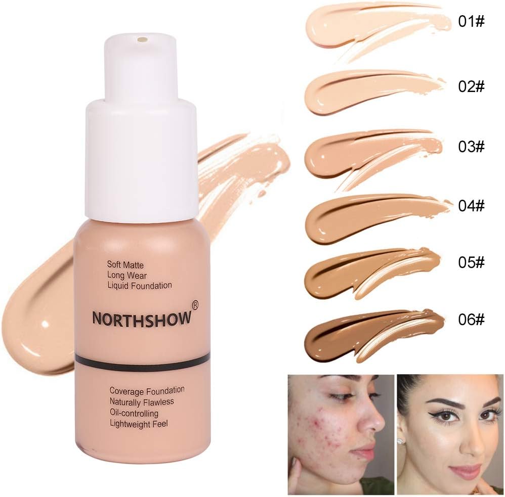 NLLNT Matte Concealer Liquid Foundation Make-up Full Coverage Freckles Acne Scars Long-lasting Waterproof